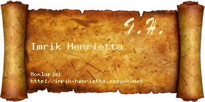 Imrik Henrietta névjegykártya