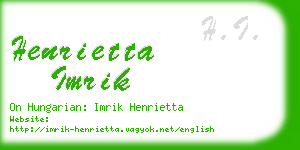 henrietta imrik business card